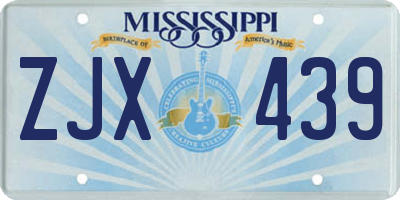 MS license plate ZJX439