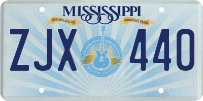 MS license plate ZJX440