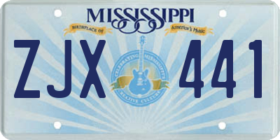 MS license plate ZJX441