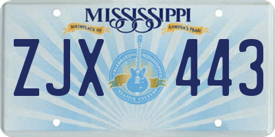 MS license plate ZJX443