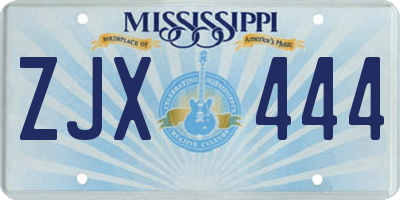 MS license plate ZJX444