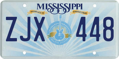 MS license plate ZJX448
