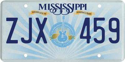 MS license plate ZJX459