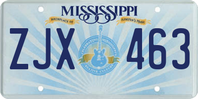 MS license plate ZJX463