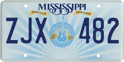 MS license plate ZJX482