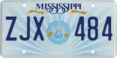 MS license plate ZJX484