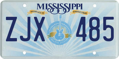 MS license plate ZJX485