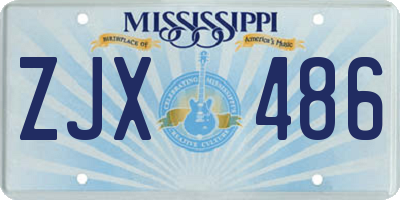 MS license plate ZJX486