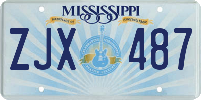 MS license plate ZJX487