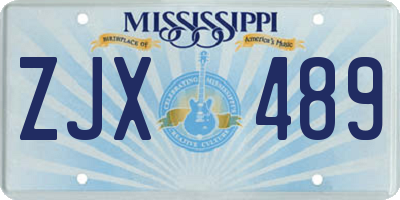 MS license plate ZJX489