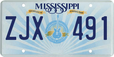 MS license plate ZJX491