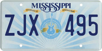 MS license plate ZJX495