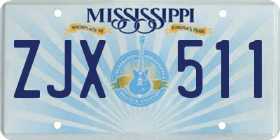 MS license plate ZJX511