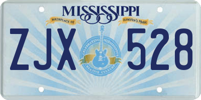 MS license plate ZJX528