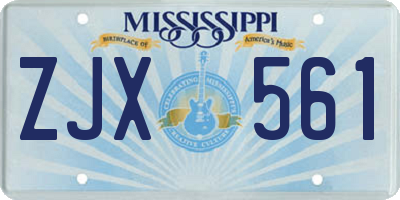 MS license plate ZJX561