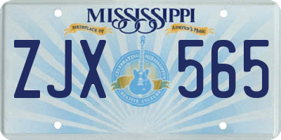 MS license plate ZJX565