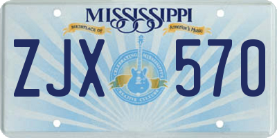 MS license plate ZJX570