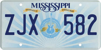 MS license plate ZJX582