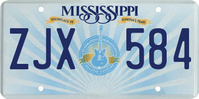 MS license plate ZJX584