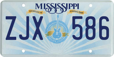 MS license plate ZJX586