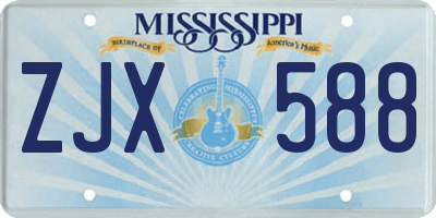 MS license plate ZJX588
