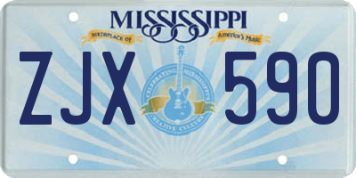 MS license plate ZJX590