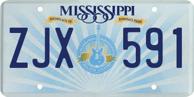 MS license plate ZJX591
