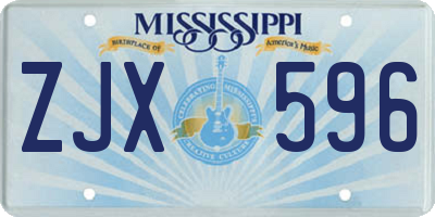 MS license plate ZJX596