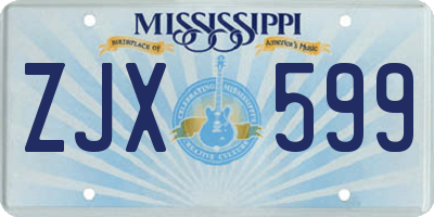 MS license plate ZJX599
