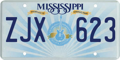 MS license plate ZJX623