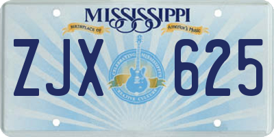 MS license plate ZJX625
