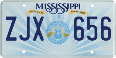 MS license plate ZJX656
