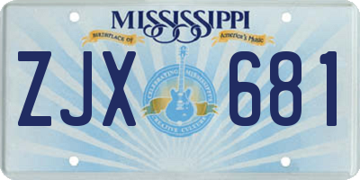 MS license plate ZJX681