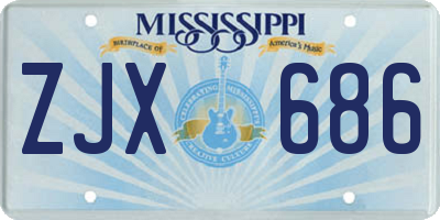 MS license plate ZJX686