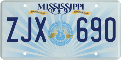 MS license plate ZJX690