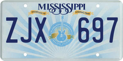 MS license plate ZJX697