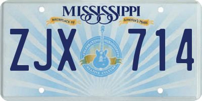 MS license plate ZJX714