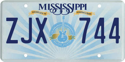 MS license plate ZJX744