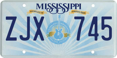 MS license plate ZJX745