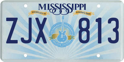 MS license plate ZJX813
