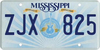 MS license plate ZJX825