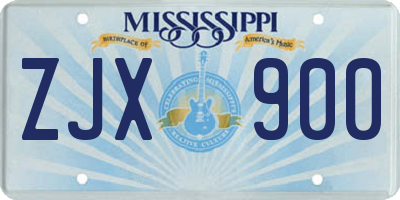 MS license plate ZJX900