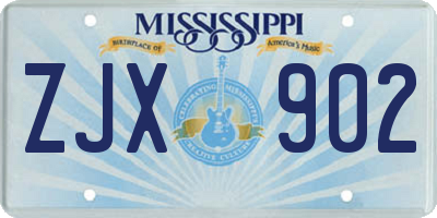 MS license plate ZJX902