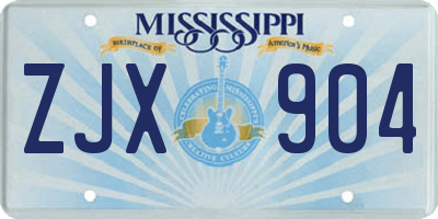 MS license plate ZJX904