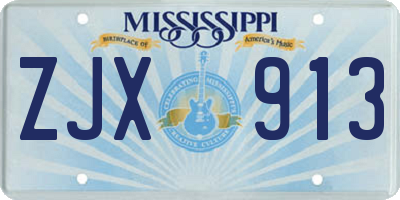 MS license plate ZJX913