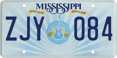 MS license plate ZJY084