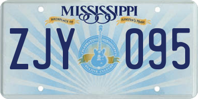 MS license plate ZJY095