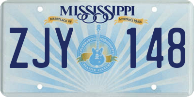 MS license plate ZJY148