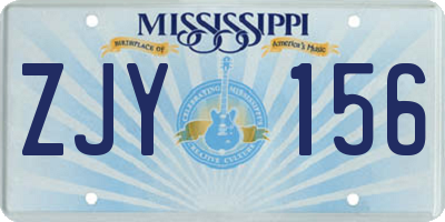 MS license plate ZJY156