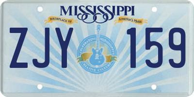 MS license plate ZJY159